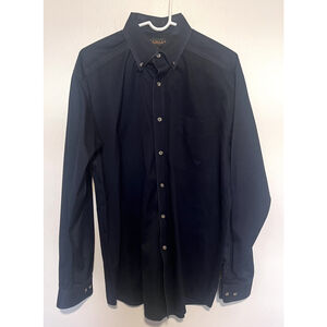 Ariat Button Down Shirt Mens Large Navy Classic Logo Cotton Western Cowboy Rodeo